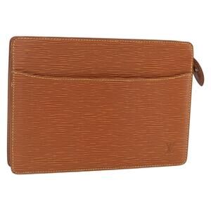 LOUIS VUITTON Epi Pochette Homme Bag Brown Zipangu Gold M52528 LV Auth 157254